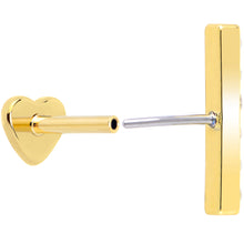 Load image into Gallery viewer, 18G 1/4 Clear Gem Gold Plated Implant Grade Titanium Threadless Bar Flatback Stud