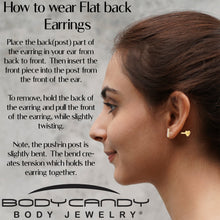 Load image into Gallery viewer, 18G 1/4 Clear Gem Gold Plated Implant Grade Titanium Threadless Bar Flatback Stud