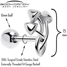 Load image into Gallery viewer, Trippy Mushroom Trio Barbell Tongue Ring