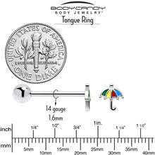 Load image into Gallery viewer, Colorful Umbrella Barbell Tongue Ring