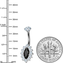 Load image into Gallery viewer, Implant Grade Titanium Internally Threaded Firey Oval Belly Ring