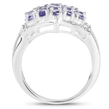 Load image into Gallery viewer, 2.41 Carat Genuine Tanzanite and White Topaz .925 Sterling Silver Ring