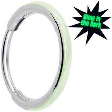 Load image into Gallery viewer, 20G Implant Grade Titanium Glow in the Dark Hinged Segment Nose Hoop