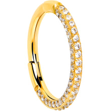 Load image into Gallery viewer, 18G Implant Grade Titanium Triple Sided Micro Gem Hinged Nose Hoop