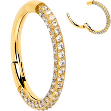 Load image into Gallery viewer, 18G Implant Grade Titanium Triple Sided Micro Gem Hinged Nose Hoop