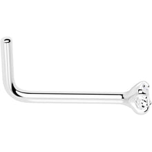 Load image into Gallery viewer, 20G Gold Plated 925 Sterling Silver 2mm CZ L-Shape Nose Ring
