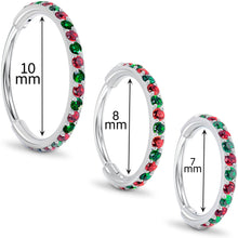 Load image into Gallery viewer, 20G Micro Gem Titanium Hinged Nose Hoop - Christmas Nose Ring
