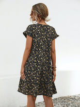 Load image into Gallery viewer, Floral Round Neck Short Sleeve Dress Elegant & Effortless Everyday Style Women Dress
