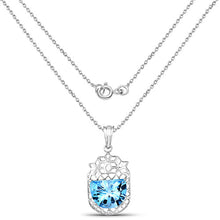 Load image into Gallery viewer, 10.90 Carat Genuine Swiss Blue Topaz .925 Sterling Silver Pendant