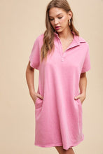 Load image into Gallery viewer, Simple Classic Pink Short Sleeve Dress Comfortable Women Dress Minimalist Casual Design