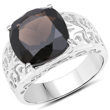 Load image into Gallery viewer, 7.09 Carat Genuine Smoky Quartz .925 Sterling Silver Ring