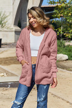 Load image into Gallery viewer, Women Full Size Teddy Hooded Jacket with Pockets Cozy Casual Jacket Comfortable Women Jacket