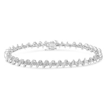 Load image into Gallery viewer, .925 Sterling Silver 1/2 Cttw Diamond Miracle-Set 7" Tennis Bracelet (I-J Color, I3 Clarity)