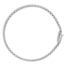 Load image into Gallery viewer, 18K White Gold 5 3/5 Cttw Natural Diamond Double Row Link Tennis Bracelet (G-H Color, VS1-VS2 Clarity) - 7" Inches