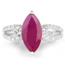 Load image into Gallery viewer, 3.56 Carat Genuine Glass Filled Ruby and White Topaz .925 Sterling Silver Ring