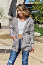 Load image into Gallery viewer, Women Full Size Teddy Hooded Jacket with Pockets Cozy Casual Jacket Comfortable Women Jacket