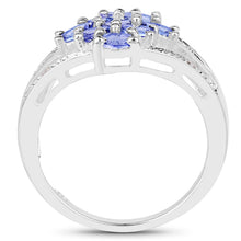 Load image into Gallery viewer, 1.59 Carat Genuine Tanzanite and White Topaz .925 Sterling Silver Ring