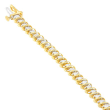 Load image into Gallery viewer, 18K Yellow Gold Round Cut Diamond Spiral Link Bracelet (2.00 cttw, I-J Color, I1-I2 Clarity)