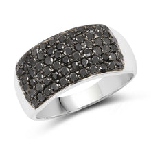 Load image into Gallery viewer, 1.21 Carat Genuine Black Diamond .925 Sterling Silver Ring