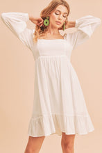 Load image into Gallery viewer, Ruffled Hem Square Neck Balloon Sleeve Mini Dress – Trendy, Feminine & Fashion-Forward Dress for Stylish Occasions