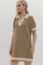 Load image into Gallery viewer, Trendy Contrast Short Sleeve Mini Dress Soft & Comfortable Casual Dress for Women
