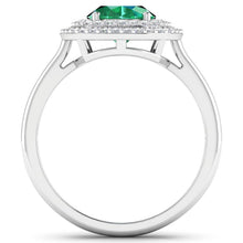 Load image into Gallery viewer, 1.97 Carat Genuine Zambian Emerald and White Diamond 14K White Gold Ring