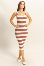 Load image into Gallery viewer, Striped Scoop Neck Wide Strap Knit Dress – Timeless Striped Knit Dress for Comfort and Style, Perfect for Every Occasion