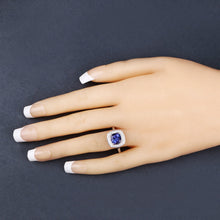 Load image into Gallery viewer, 2.26 Carat Genuine Tanzanite and White Diamond 14K White Gold Ring