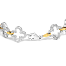 Load image into Gallery viewer, .925 Two-tone Sterling Silver 1/10 Cttw Natural Round Diamond Fashion Tennis Bracelet (I-J Color, I1-I2 Clarity) - 7"