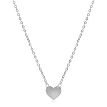 Load image into Gallery viewer, 14k White Gold Polished Mini Heart Necklace