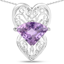 Load image into Gallery viewer, 5.80 Carat Genuine Amethyst .925 Sterling Silver Pendant