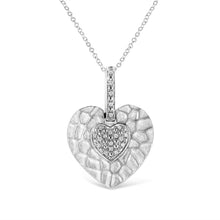 Load image into Gallery viewer, .925 Sterling Silver Pave-Set Diamond Accent Heart Shape 18" Pendant Necklace (I-J Color, I1-I2 Clarity)