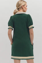 Load image into Gallery viewer, Trendy Contrast Short Sleeve Mini Dress Soft & Comfortable Casual Dress for Women