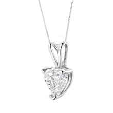 Load image into Gallery viewer, 14K White Gold 1/5 Cttw 3-Prong Set Heart Shaped Solitaire Lab Grown Diamond 18" Pendant Necklace (F-G Color, VS2-SI1 Clarity)
