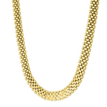 Load image into Gallery viewer, 14k Yellow Gold Faceted Panther Link Chain Necklace