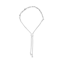 Load image into Gallery viewer, .925 Sterling Silver 1/2 Cttw Diamond Alternating Circle and Kite Link Adjustable Bolo Bracelet (I-J Color, I3 Clarity) - 4" to 10" Inches