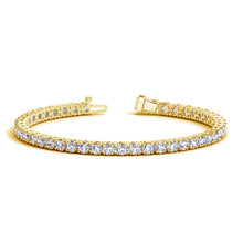 Load image into Gallery viewer, Lab Grown Round Diamond Tennis Bracelet in 14k Yellow Gold (8 cctw F/G VS2/SI1)