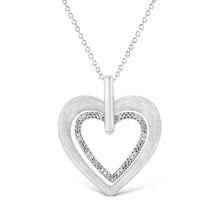 Load image into Gallery viewer, .925 Sterling Silver Prong-Set Diamond Accent Double Heart 18" Pendant Necklace (I-J Color, I1-I2 Clarity)