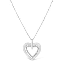 Load image into Gallery viewer, .925 Sterling Silver Prong-Set Diamond Accent Double Heart 18" Pendant Necklace (I-J Color, I1-I2 Clarity)