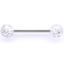 Load image into Gallery viewer, Clear Acrylic Ball Glitter Barbell Tongue Ring