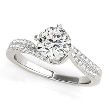 Load image into Gallery viewer, 14k White Gold Spiral Design Pronged Diamond Engagement Ring (1 1/8 cttw)