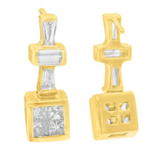 Load image into Gallery viewer, 14K Yellow Gold 1 1/3 cttw Diamond Hoop Earrings (G-H, VS1-VS2)