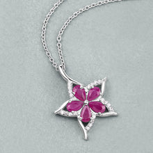 Load image into Gallery viewer, 1.37 Carat Genuine Ruby and White Zircon .925 Sterling Silver Pendant