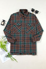 Load image into Gallery viewer, Timeless Women's Classic Plaid Button-Up Long Sleeve Jacket – Lightweight & Stylish Cotton-Blend Outerwear