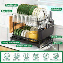 Load image into Gallery viewer, Black Metal Dish Rack – 2-Layer / 3-Layer