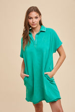 Load image into Gallery viewer, Turquoise Short Sleeve Dress Casual and Comfortable Dress For Women