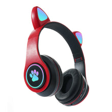 Load image into Gallery viewer, Interesting New Kids Headphones Wireless Bluetooth In Cat Ears Headphones Style With Noise Reduction Live Breathing Lights Glare and LED Lights