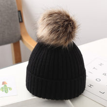 Load image into Gallery viewer, Trend New Winter Children Boy Girl Crochet Artificial Pompom Hat Knitted Toddler Kids Caps With Pompon Baby Beanie For Girls and Boys