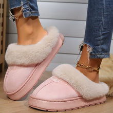 Load image into Gallery viewer, Women Fur Slippers Winter Warm Shoes Suede Plush House Indoor Outdoor Men Couples Cotton Cozy Comfy Faux Fur Slip-On Women House Shoes Memory Foam Suede Fluffy Comfort Plush Anti-Slip Slippers