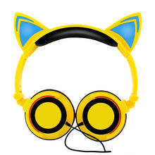 Load image into Gallery viewer, Luxury New Popular Esonstyle Kids Headphones Over Ear with LED Glowing Cat Ears,Safe Wired Kids Headsets 85dB Volume Limited, Food Grade Silicone, 3.5mm Aux Jack, Cat-Inspired Purple Headphones for Girls and Kids